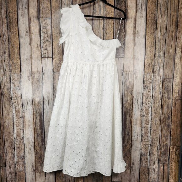 Batsheva JUDE White Eyelet One-Shoulder Dress - 16 - Picture 13 of 16